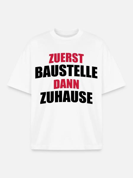 Haus bauen - Boxy Heavyweight Unisex Organic T-Shirt von Stanley/Stella - Weiß