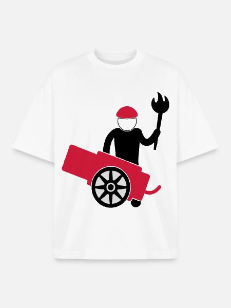 cannon man - Boxy Heavyweight Unisex Organic T-Shirt by Stanley/Stella - white