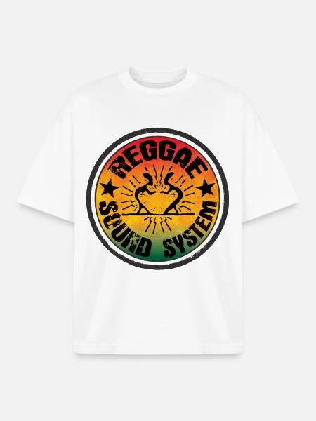 Reggae Soundsystem - Boxy Heavyweight Unisex Organic T-Shirt by Stanley/Stella - white