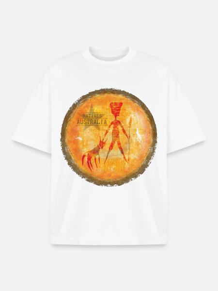 Aboriginal Art Afari, Australia - Boxy Heavyweight Unisex Organic T-Shirt by Stanley/Stella - white