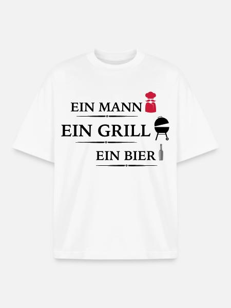 Grill - Boxy Heavyweight Unisex Organic T-Shirt von Stanley/Stella - Weiß