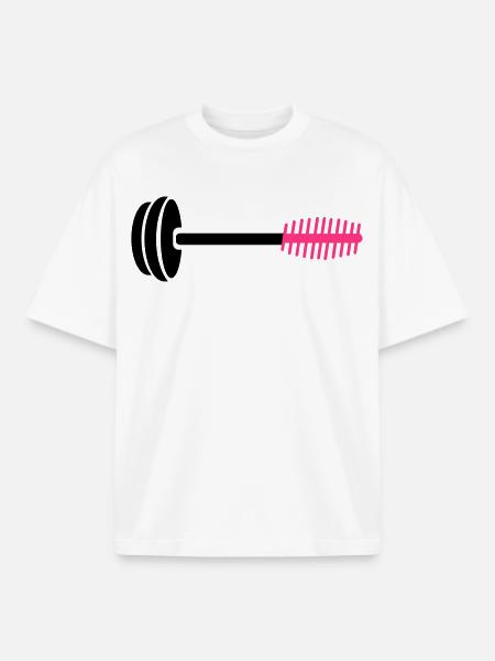 Icône de peigne rose néon - T-shirt unisexe boxy épais biologique Stanley/Stella - blanc