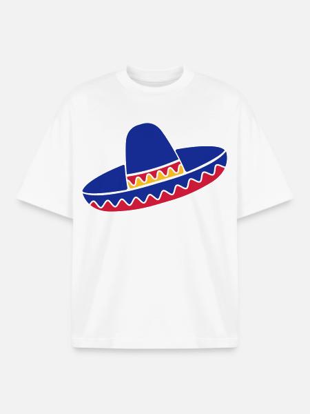 Sombrero Azul de Fiesta - Boxy Heavyweight Unisex Organic T-Shirt by Stanley/Stella - white