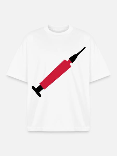 seringue - T-shirt unisexe boxy épais biologique Stanley/Stella - blanc