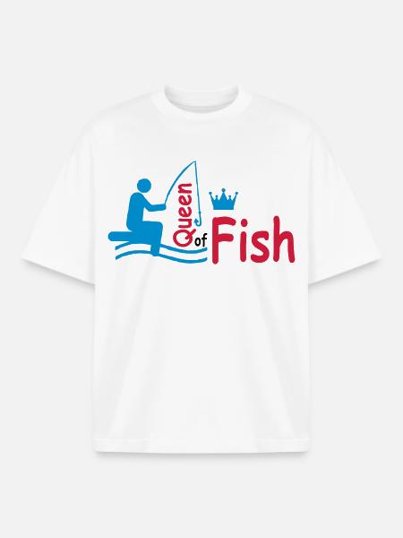 poisson - T-shirt unisexe boxy épais biologique Stanley/Stella - blanc