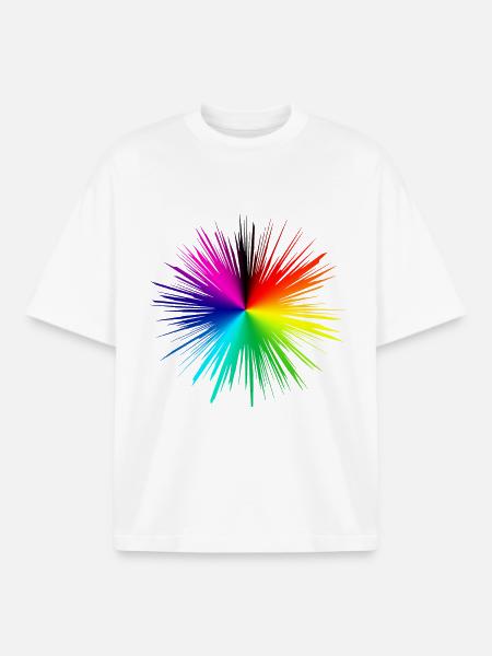 Farbexplosion Radialburst - Boxy Heavyweight Unisex Organic T-Shirt von Stanley/Stella - Weiß