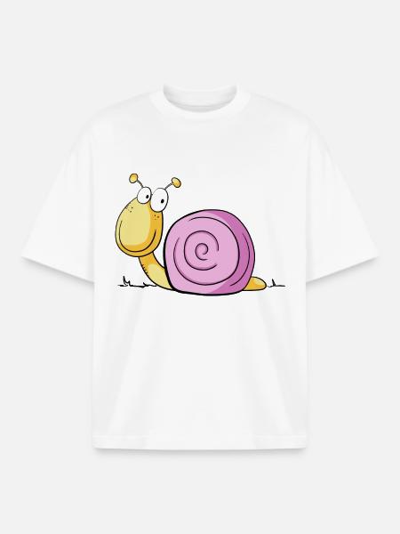 Sweet Little Snail I Comic - Boxy Heavyweight Unisex Organic T-Shirt by Stanley/Stella - white