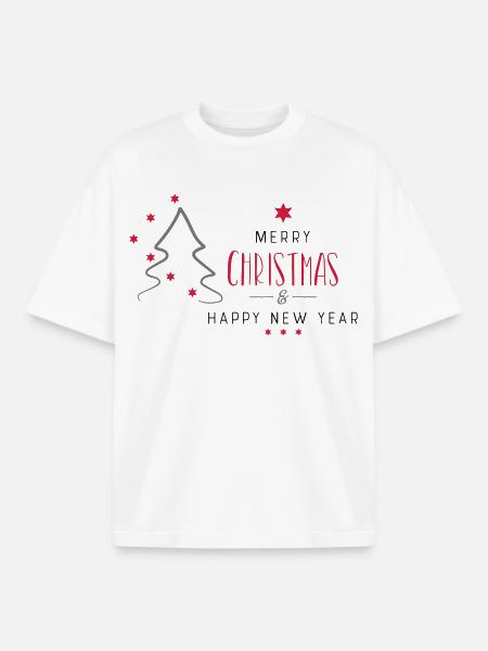 Christmas - Boxy Heavyweight Unisex Organic T-Shirt by Stanley/Stella - white
