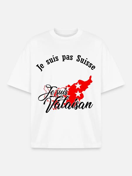 I am from Valais - Boxy Heavyweight Unisex Organic T-Shirt by Stanley/Stella - white