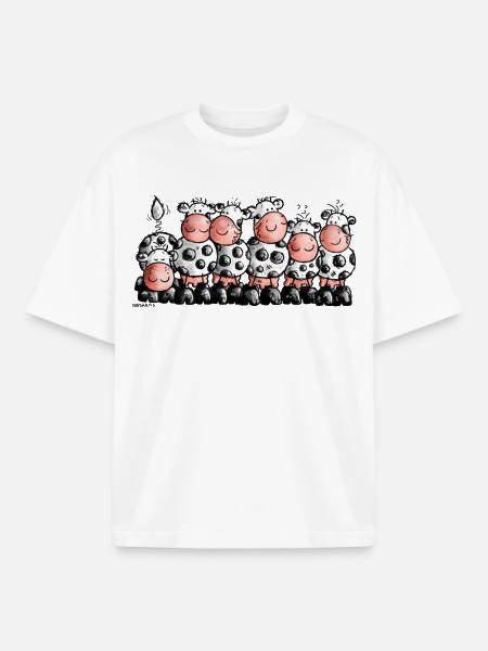 "Milk Bar" - Cow- vache - T-shirt unisexe boxy épais biologique Stanley/Stella - blanc