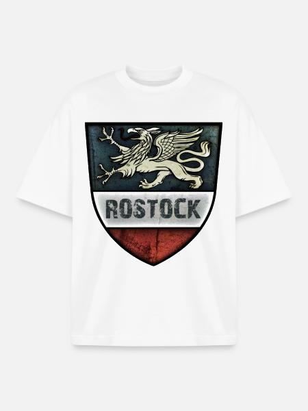 Rostock - Greif - Hansestadt Rostock - Boxy Heavyweight Unisex Organic T-Shirt von Stanley/Stella - Weiß