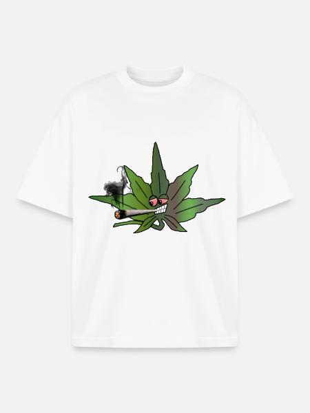 cannabis - T-shirt unisexe boxy épais biologique Stanley/Stella - blanc