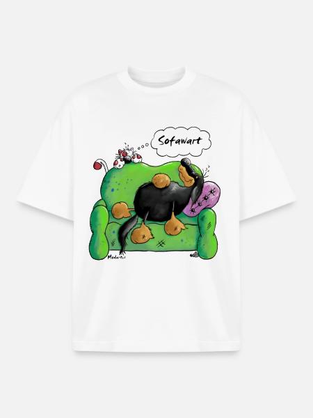 Sofawart - Hovawart - Hund - Hunderasse - Boxy Heavyweight Unisex Organic T-Shirt von Stanley/Stella - Weiß