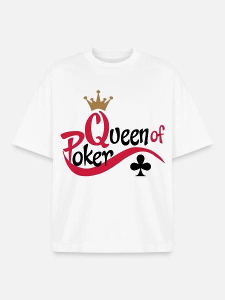 poker queen - T-shirt unisexe boxy épais biologique Stanley/Stella - blanc