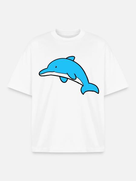 Cute dolphin - Boxy Heavyweight Unisex Organic T-Shirt by Stanley/Stella - white