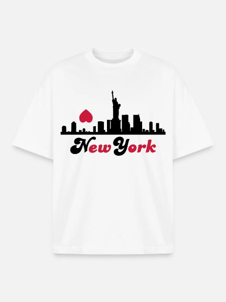 new_york - T-shirt unisexe boxy épais biologique Stanley/Stella - blanc