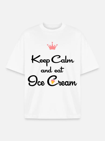 ice cream - Boxy Heavyweight Unisex Organic T-Shirt by Stanley/Stella - white