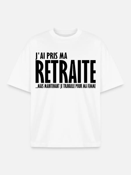 J'ai pris ma retraite - T-shirt unisexe boxy épais biologique Stanley/Stella - blanc
