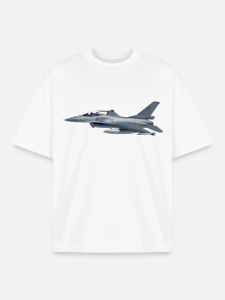 F-16 - T-shirt unisexe boxy épais biologique Stanley/Stella - blanc