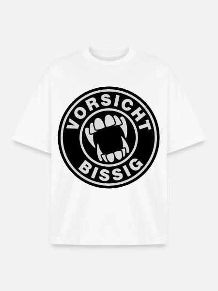 Vorsicht bissig - Boxy Heavyweight Unisex Organic T-Shirt by Stanley/Stella - white