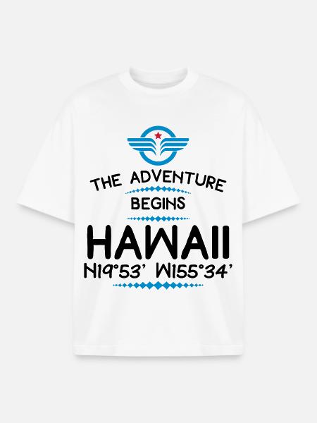 Hawaï - T-shirt unisexe boxy épais biologique Stanley/Stella - blanc