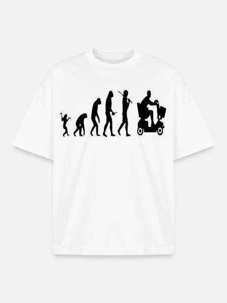 Mobility scooter evolution of disabled people # - Boxy Heavyweight Unisex Organic T-Shirt by Stanley/Stella - white