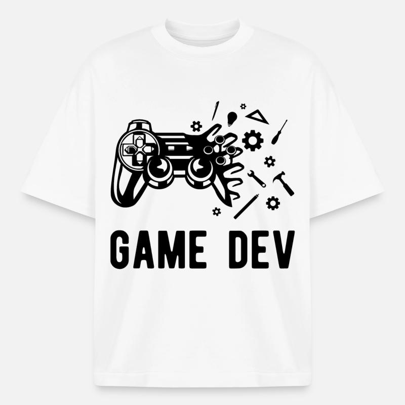 Game Dev - Heavyweight Boxy Unisex T-Shirt by Stanley/Stella - white