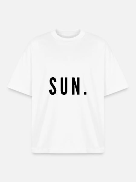 Minimal SUN. Design – Sun Sunday Sunday - Boxy Heavyweight Unisex Organic T-Shirt by Stanley/Stella - white