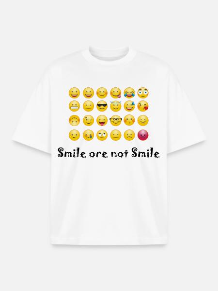 Smilie - Boxy Heavyweight Unisex Organic T-Shirt by Stanley/Stella - white