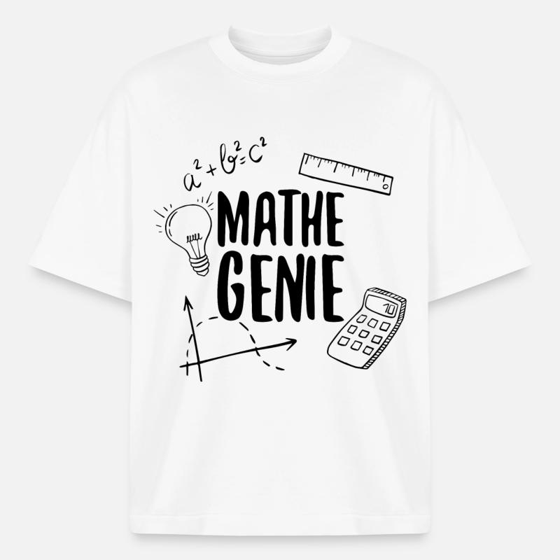 Math Genius Math Genius Math Mathematicien - T-shirt unisexe boxy épais biologique Stanley/Stella - blanc
