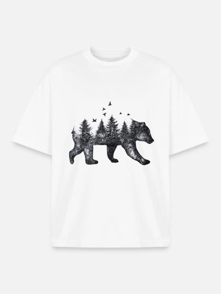 Bear - Boxy Heavyweight Unisex Organic T-Shirt by Stanley/Stella - white