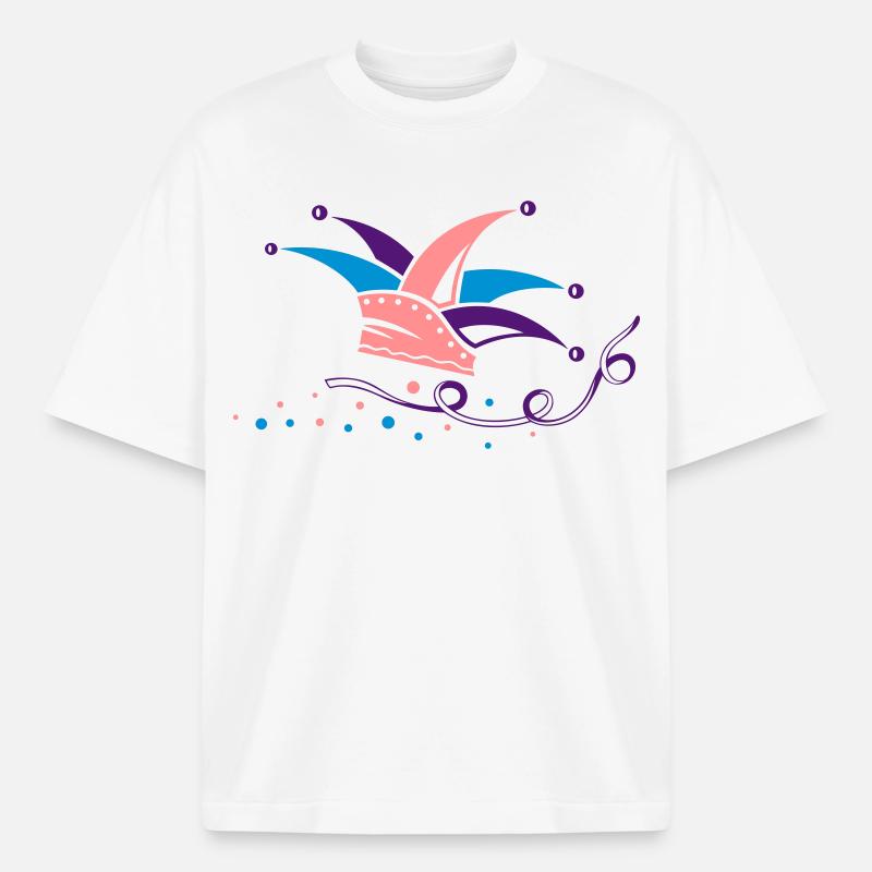 Fool’s Cap Fool’s Hat Carnaval Carnaval - T-shirt unisexe boxy épais biologique Stanley/Stella - blanc