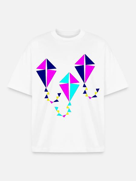 Kites AUTUMN - Boxy Heavyweight Unisex Organic T-Shirt by Stanley/Stella - white