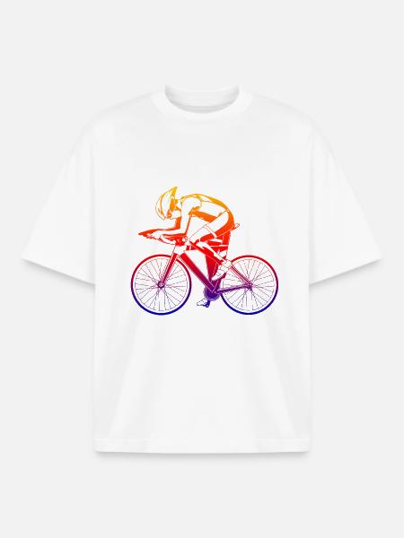 cyclist - Boxy Heavyweight Unisex Organic T-Shirt by Stanley/Stella - white