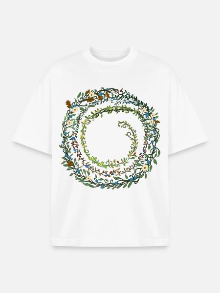 feuilles - T-shirt unisexe boxy épais biologique Stanley/Stella - blanc