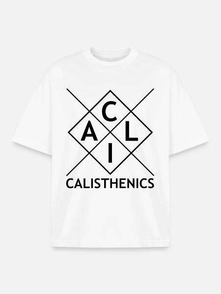 Geometric calisthenics logo - Boxy Heavyweight Unisex Organic T-Shirt by Stanley/Stella - white