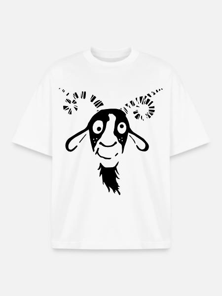 Drôle Chèvre - T-shirt unisexe boxy épais biologique Stanley/Stella - blanc