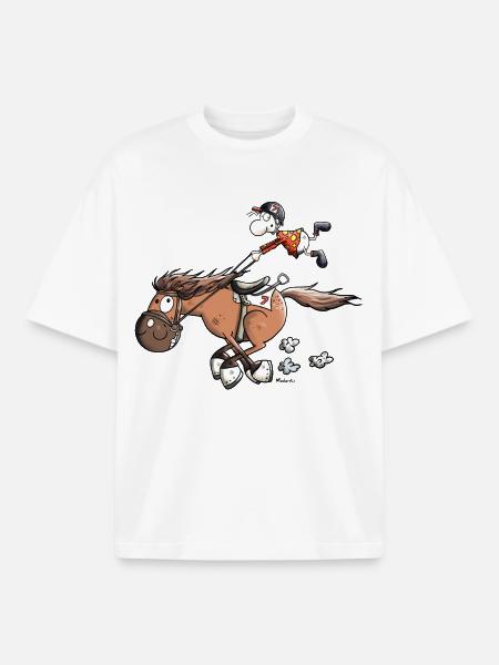 Cheval De Course Rapide - T-shirt unisexe boxy épais biologique Stanley/Stella - blanc