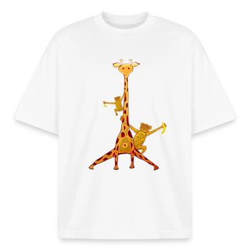 Fun Zoo - Boxy Heavyweight Unisex Organic T-Shirt by Stanley/Stella - white - Front - AI Model Male 185 light (185cm) & AI Model Female 172 dark (172cm)