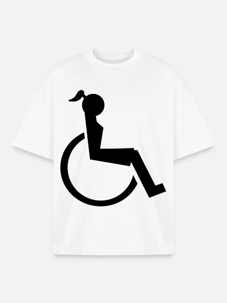 Dame im Rollstuhl Illustration # - Boxy Heavyweight Unisex Organic T-Shirt von Stanley/Stella - Weiß