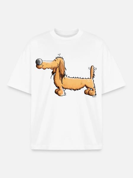 Cute Dachshund - Boxy Heavyweight Unisex Organic T-Shirt by Stanley/Stella - white