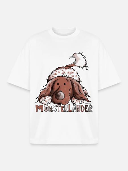 Glücklicher Münsterländer - Boxy Heavyweight Unisex Organic T-Shirt von Stanley/Stella - Weiß