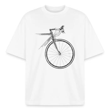 Rennrad - Boxy Heavyweight Unisex Organic T-Shirt von Stanley/Stella - Weiß - Vorne - AI Model Male 185 light (185cm) & AI Model Female 172 dark (172cm)