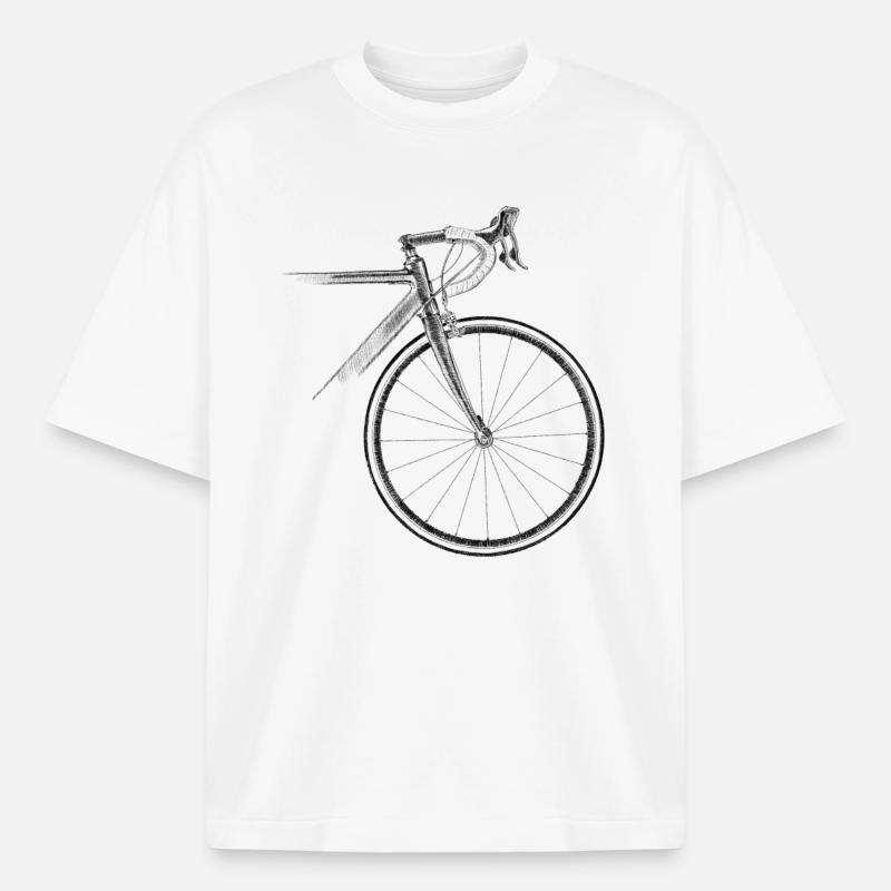 vélo de course - T-shirt unisexe épais coupe boxy Stanley/Stella - blanc