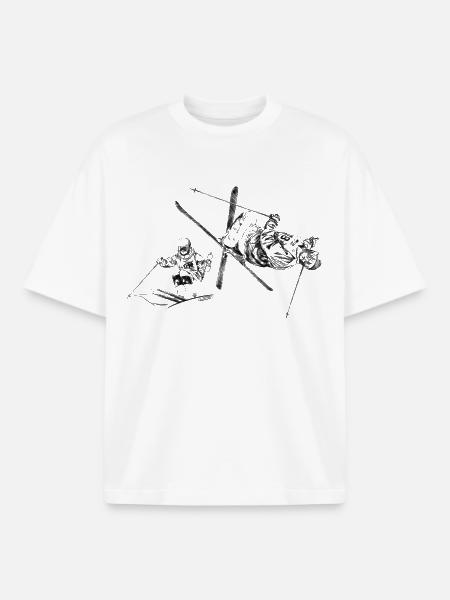 mogul skiing - Boxy Heavyweight Unisex Organic T-Shirt by Stanley/Stella - white
