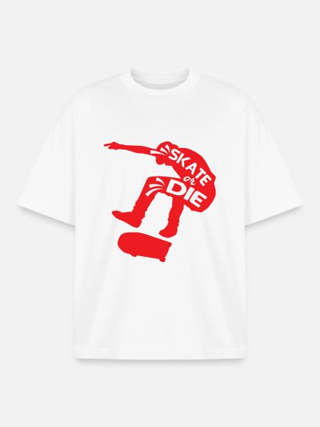 Skate Or Die - Boxy Heavyweight Unisex Organic T-Shirt von Stanley/Stella - Weiß