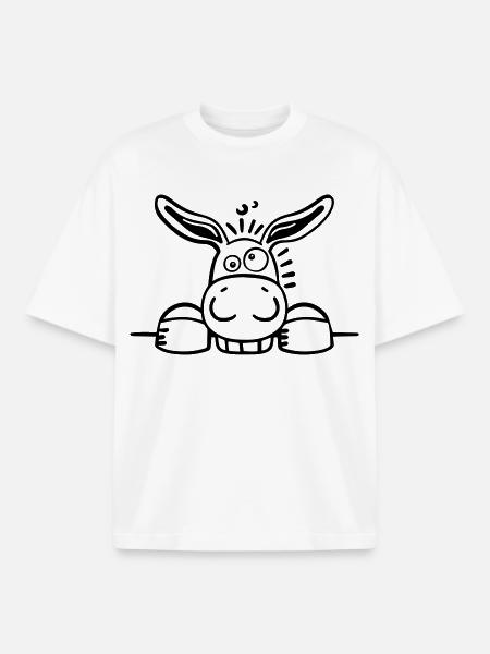 Happy Donkey - Boxy Heavyweight Unisex Organic T-Shirt by Stanley/Stella - white