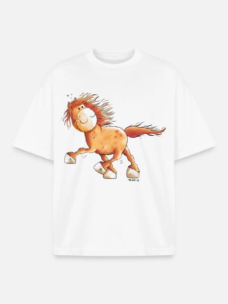 Icelandic Horse - Boxy Heavyweight Unisex Organic T-Shirt by Stanley/Stella - white