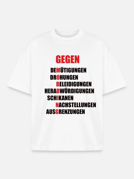 Mobbing-Abwehr Motiv mit starker Botschaft - Boxy Heavyweight Unisex Organic T-Shirt von Stanley/Stella - Weiß