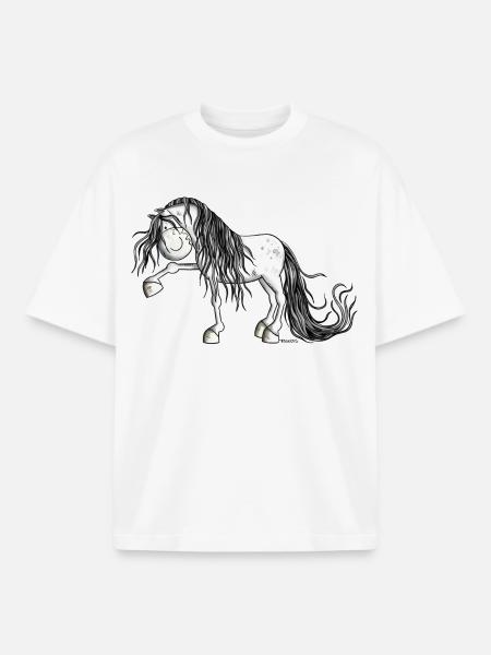 Andalusian Horse - Boxy Heavyweight Unisex Organic T-Shirt by Stanley/Stella - white